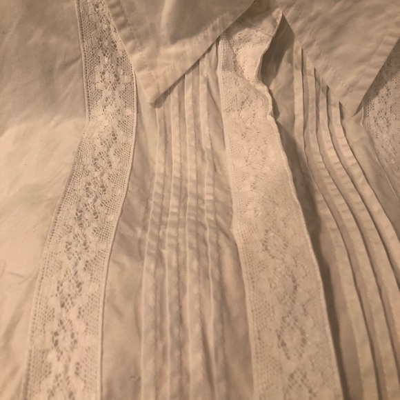 Crisp White Lace Tuxedo button-up - Picture 2 of 5